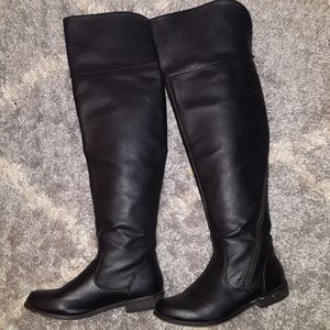 Over the knee faux leather boots